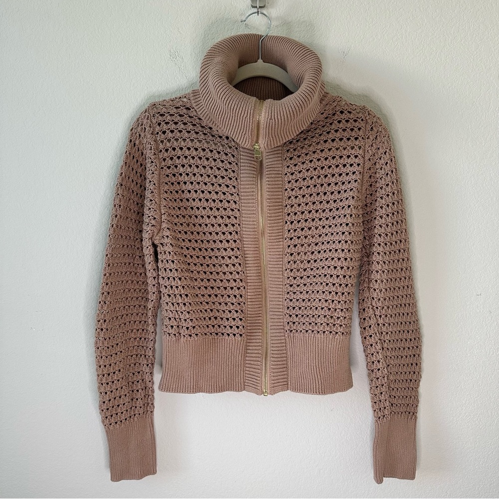 Varley Eloise Zip-through Knit in Brown SZ S - Picture 5 of 10